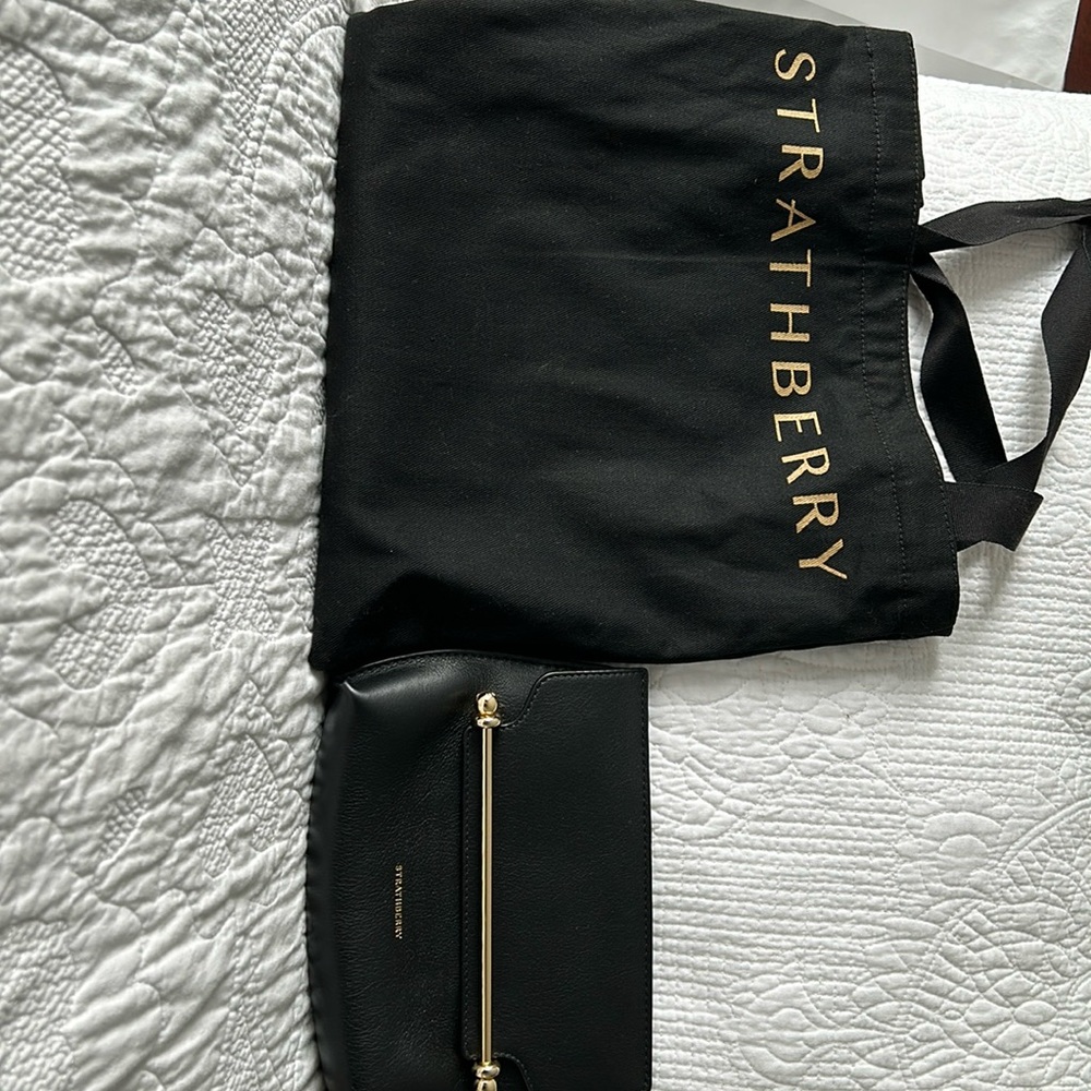 Strathberry black leather bag